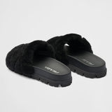 Shearling slides