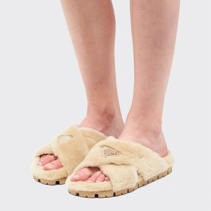 Shearling sandals