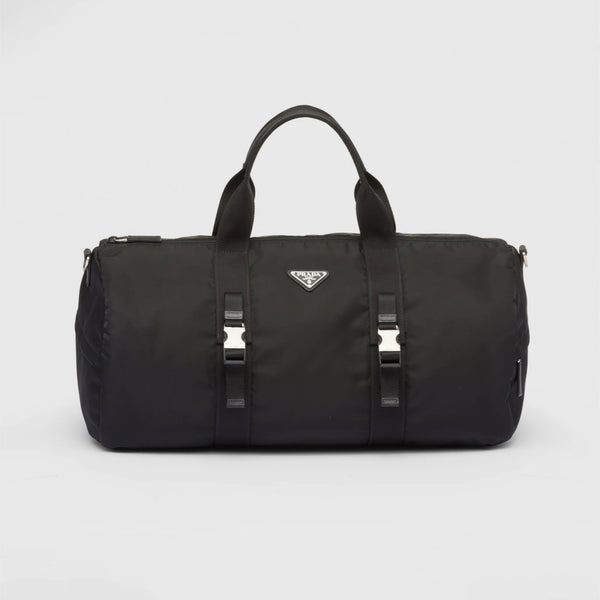 Nylon and Saffiano leather duffle bag