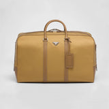 Re-Nylon and Saffiano leather duffle bag