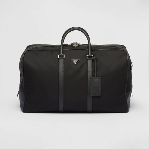 Re-Nylon and Saffiano leather duffle bag