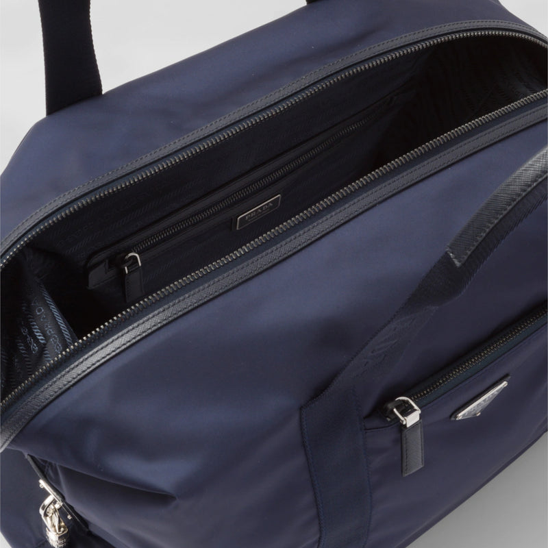 Re-Nylon and Saffiano leather duffle bag