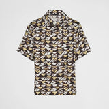 Short-sleeved silk twill shirt