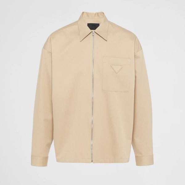 Cotton shirt with zipper