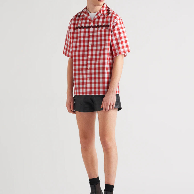 Short-sleeved cotton shirt