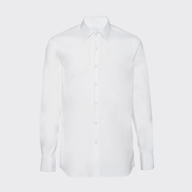 Stretch poplin tuxedo shirt