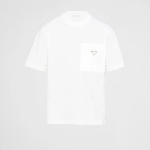 Re-Nylon and jersey T-shirt