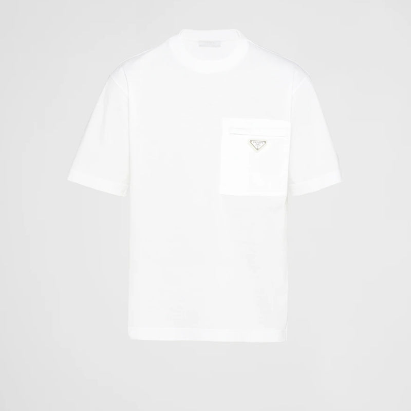 Re-Nylon and jersey T-shirt