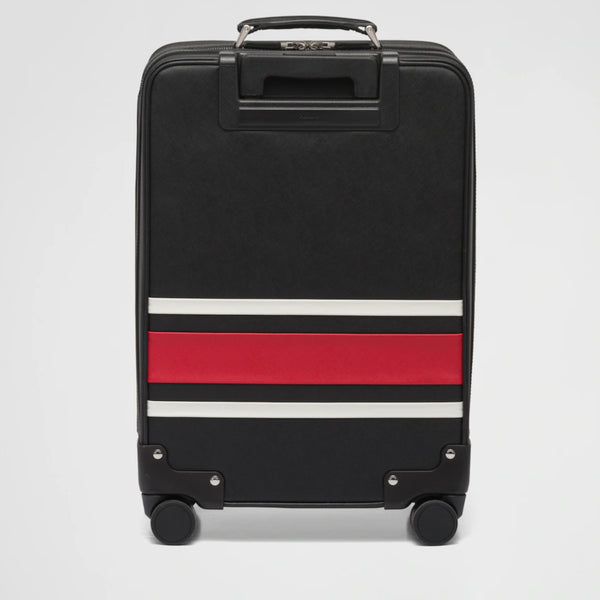 Saffiano leather wheeled carry-on