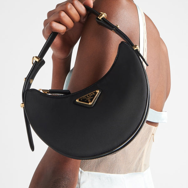 Prada Arqu? Re-Nylon and brushed leather mini shoulder bag