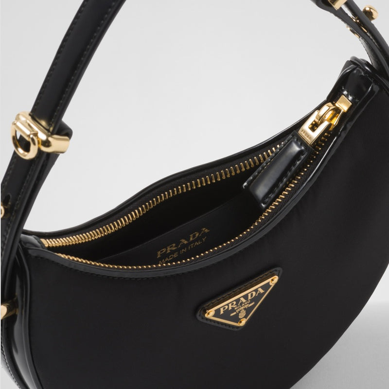 Prada Arqu? Re-Nylon and brushed leather mini shoulder bag