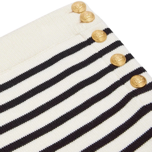 Bandeau dress in striped wool