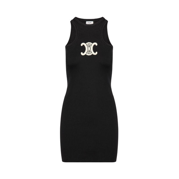 Sleeveless silk athletic dress with Triomphe and underwire