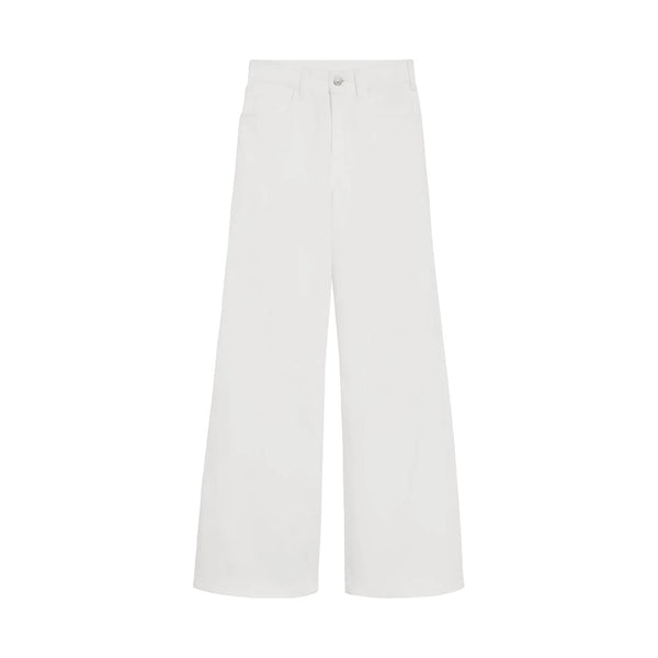 Flared surf jeans in optic white wash denim