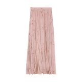 Skirt With Sunburst Pleats In Silk Lame