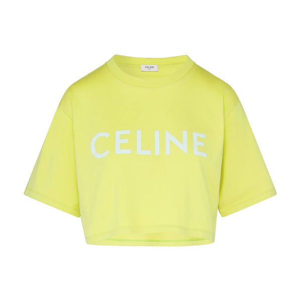 Cropped Celine t-shirt in cotton fleece