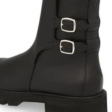 Margaret Double Buckled Boot In Calfskin