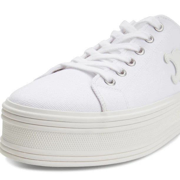 Jane low lace-up sneaker in canvas and calfskin