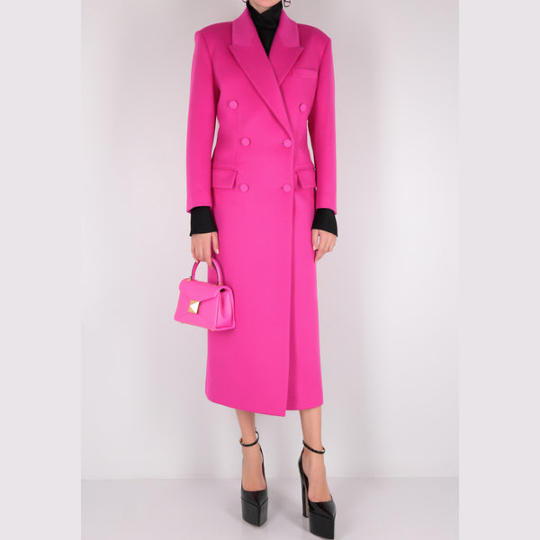 DOUBLE-BREASTED WOOL AND CASHMERE COAT