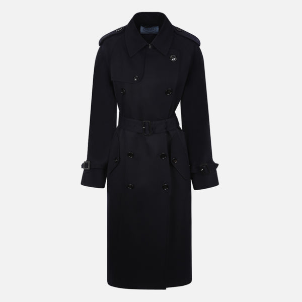 DOUBLE-BREASTED GABARDINE TRENCH COAT