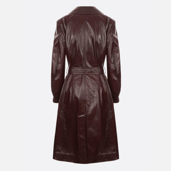 SHINY LEATHER TRENCH COAT