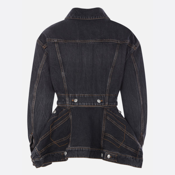 PEPLUM HEM DENIM JACKET