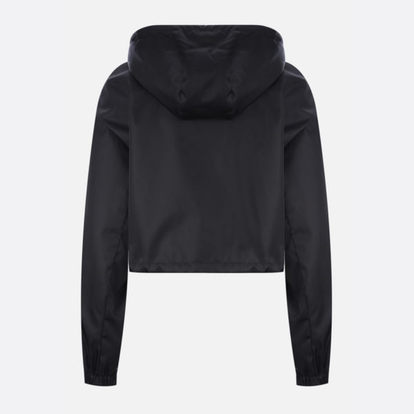 LOGO-DETAILED RE-NYLON CROPPED JACKET