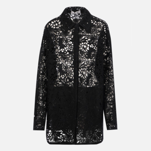 FLORAL LACE OVERSIZE OVERSHIRT