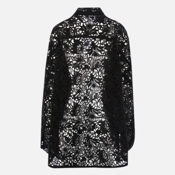 FLORAL LACE OVERSIZE OVERSHIRT