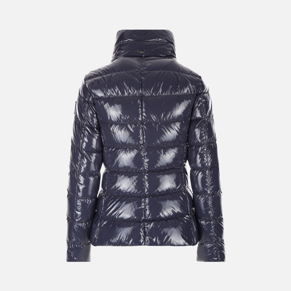 SHINY QUILTED NYLON DOWN JACKET