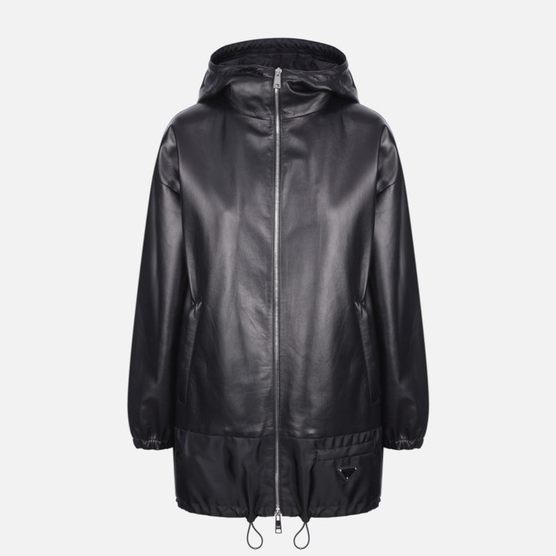 RE-NYLON AND NAPPA OVERSIZED JACKET