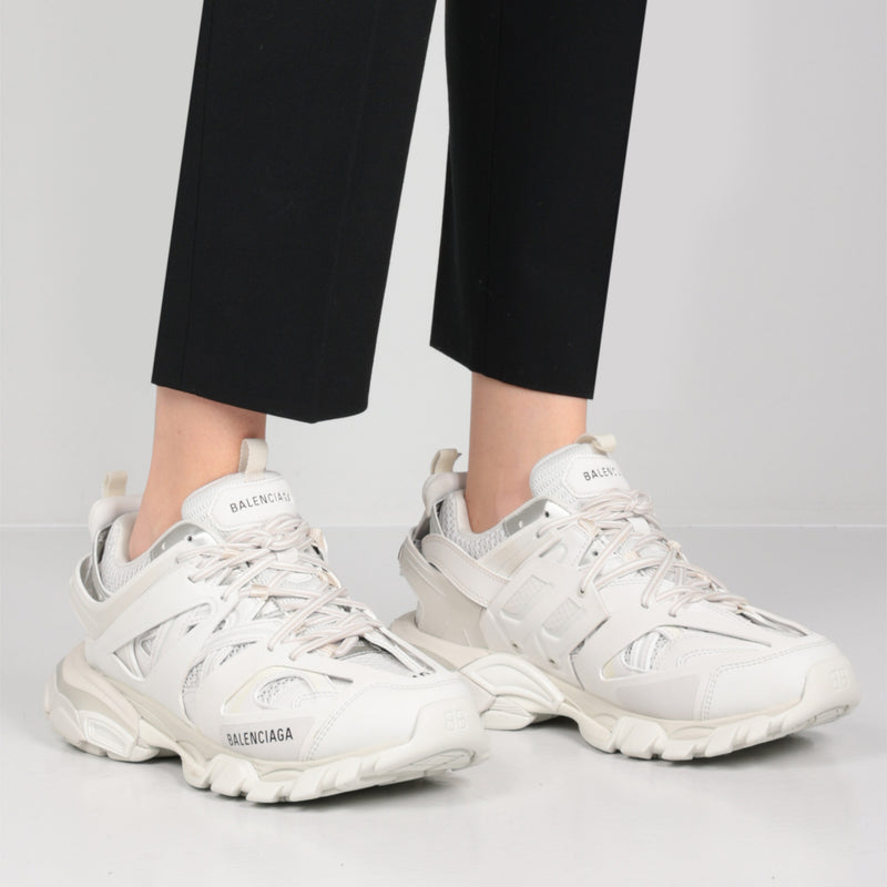TRACK SNEAKERS IN FAUX LEATHER, MESH AND RUBBER