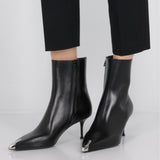 PUNK SMOOTH LEATHER ANKLE BOOTS