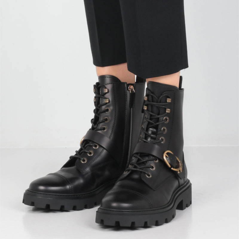 SMOOTH LEATHER COMBAT BOOTS