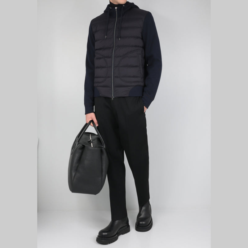WOOL AND COTTON JACKET WITH DOWN-FILLED ULTRALIGHT NYLON