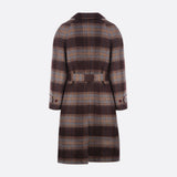 SINGLE-BREASTED CHECK WOOL COAT