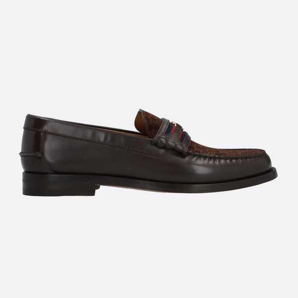 BRUSHED LEATHER AND SUEDE LOAFERS