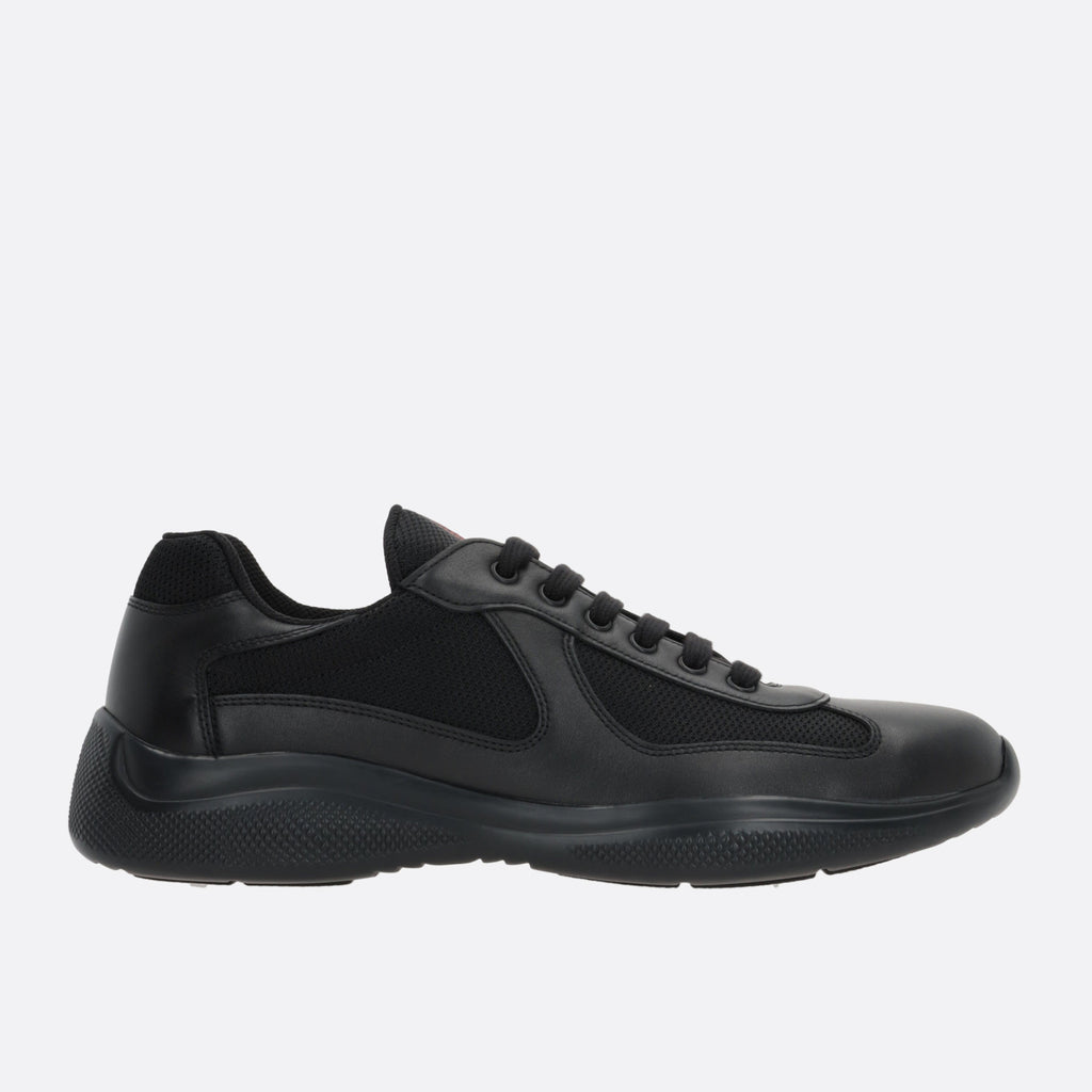 PRADA PRADA AMERICA'S CUP SMOOTH LEATHER AND MESH SNEAKERS
