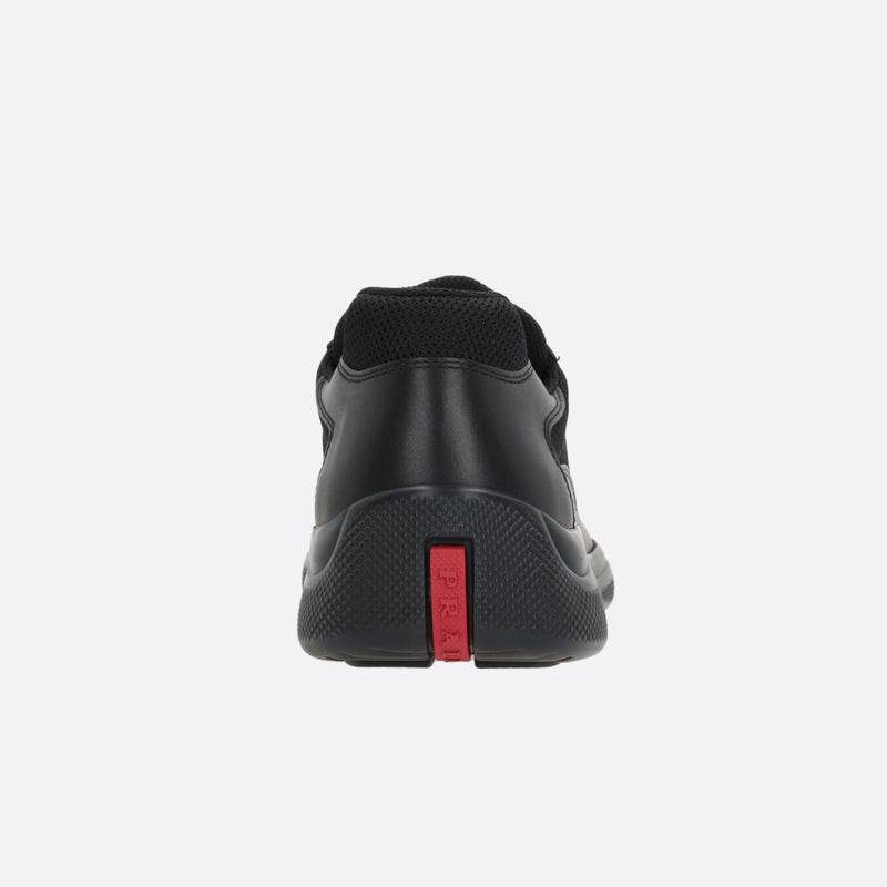 PRADA AMERICA'S CUP SMOOTH LEATHER AND MESH SNEAKERS
