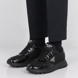 PRADA PRAX 01 SNEAKERS IN RE-NYLON AND BRUSHED LEATHER