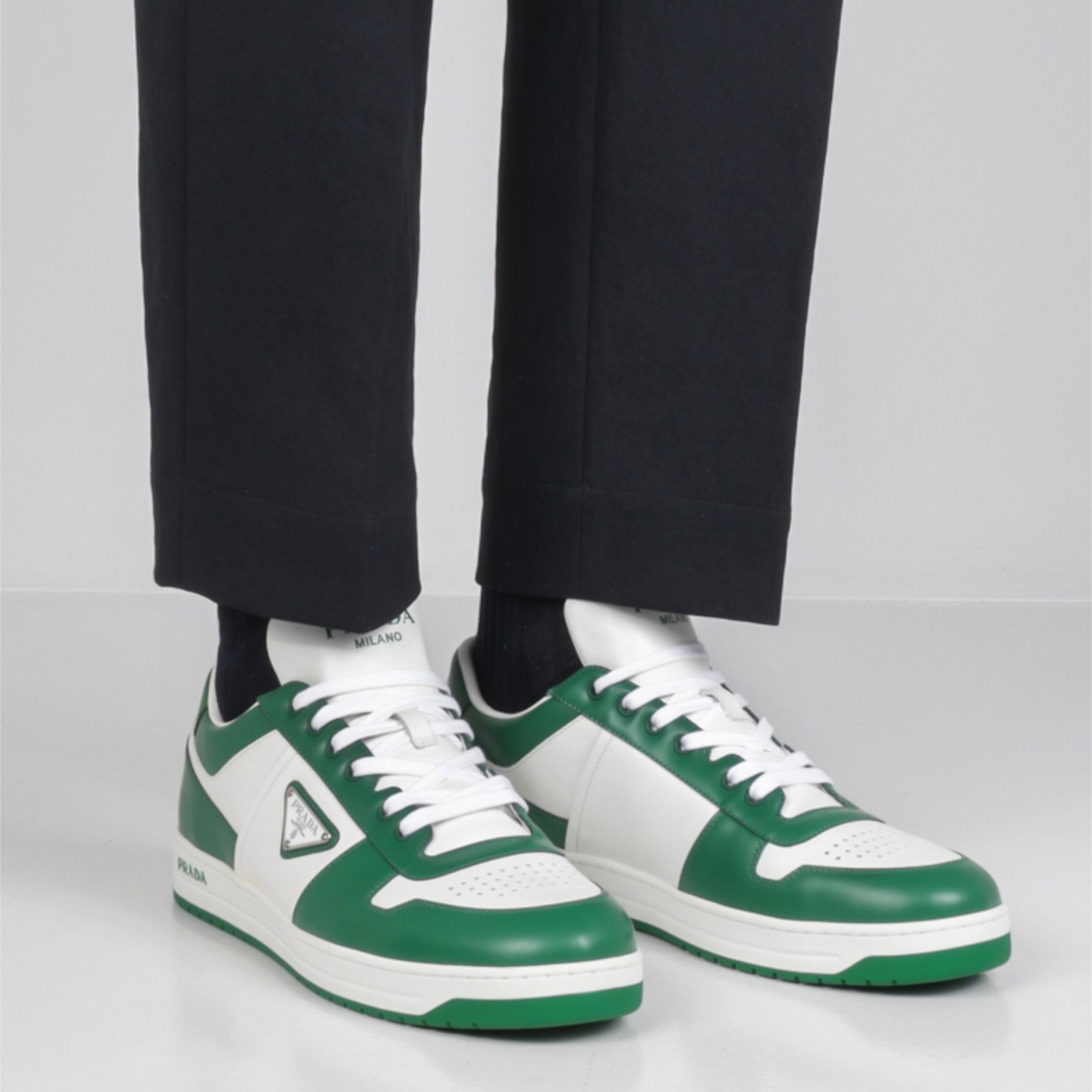 【国内発送】PRADA Downtown sneakers in Rois brushed leather PRADA DOWNTOWN SNEAKERS IN ROIS BRUSHED LEATHER